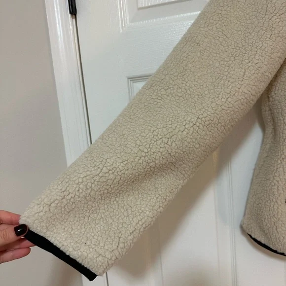 NWT Sonoma Sherpa Cream Jacket Full Zip in Large - Picture 2 of 9